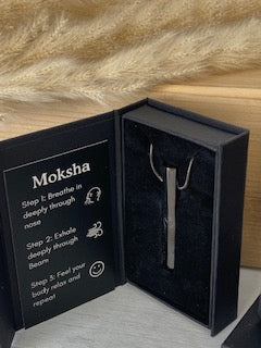 Moksha "Beam" Necklace - Gun Metal Silver