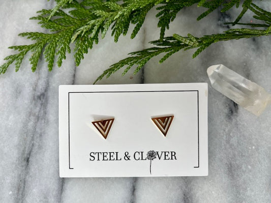 Triangle Rose Gold Stud Earrings