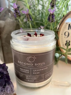 Smudge Candle: Cedarwood + Sage Soy Candle