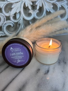 I Am Calm: Toasted Vanilla + Lavender Soy Candle
