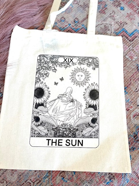 The Sun Tarot Card Natural Cotton Tote Bag